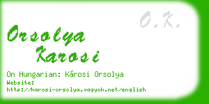 orsolya karosi business card